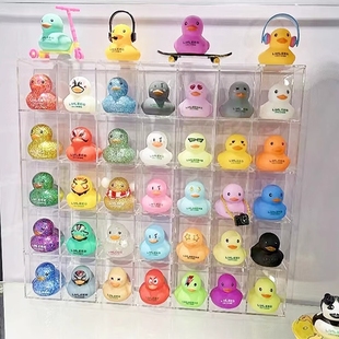 亚克力透明林里鸭子展示架linlee柠檬鸭鸭收纳架小黄鸭整理柜子