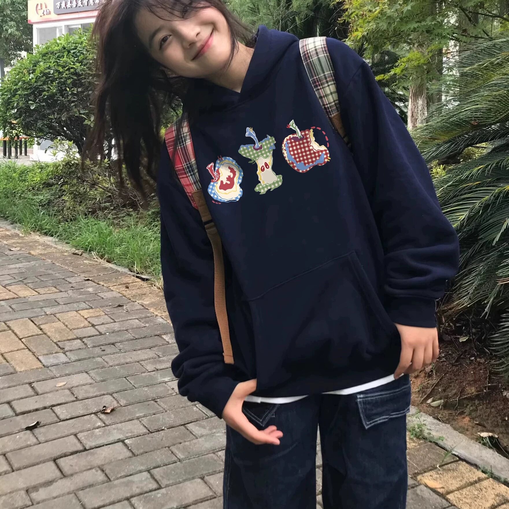 新款卫衣女2026爆款秋冬加绒加厚连帽衫宽松oversize美式高街外套
