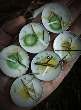 酋长摆摊   金·钱雨·（36枚） 原创香薰蜡烛  草药许愿手工香氛