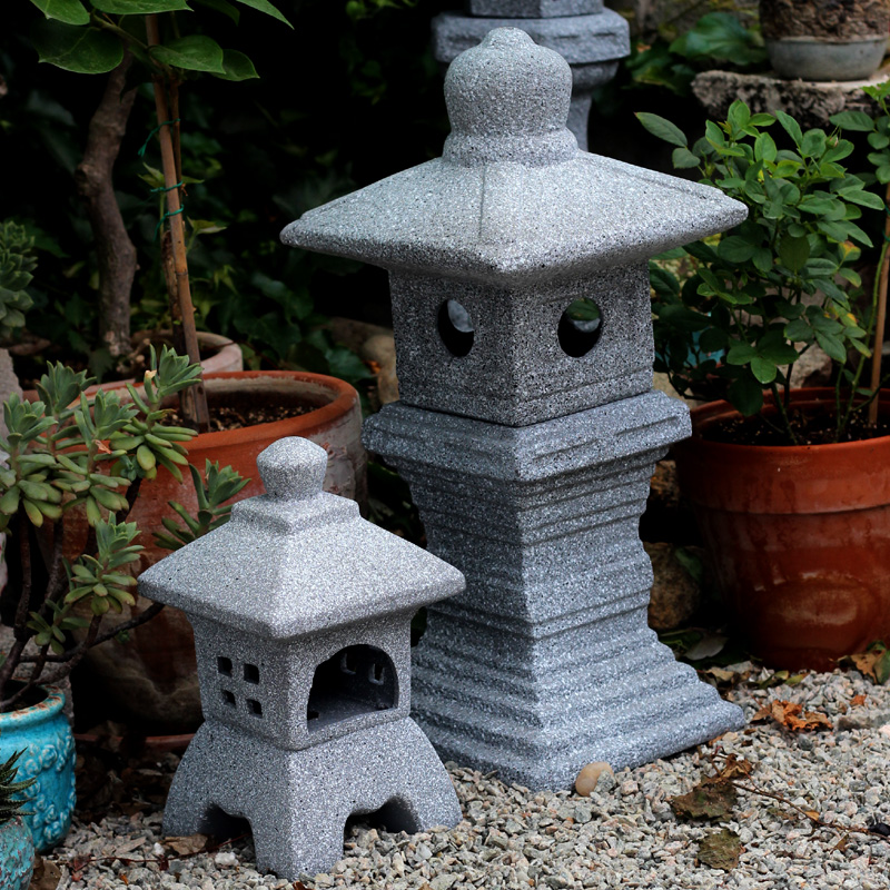 园艺庭院花园仿石纹风灯陶土宫灯