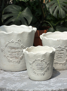 做旧复古北欧风格红陶手工盆家居园林种植花卉绿植老桩粗陶大花盆