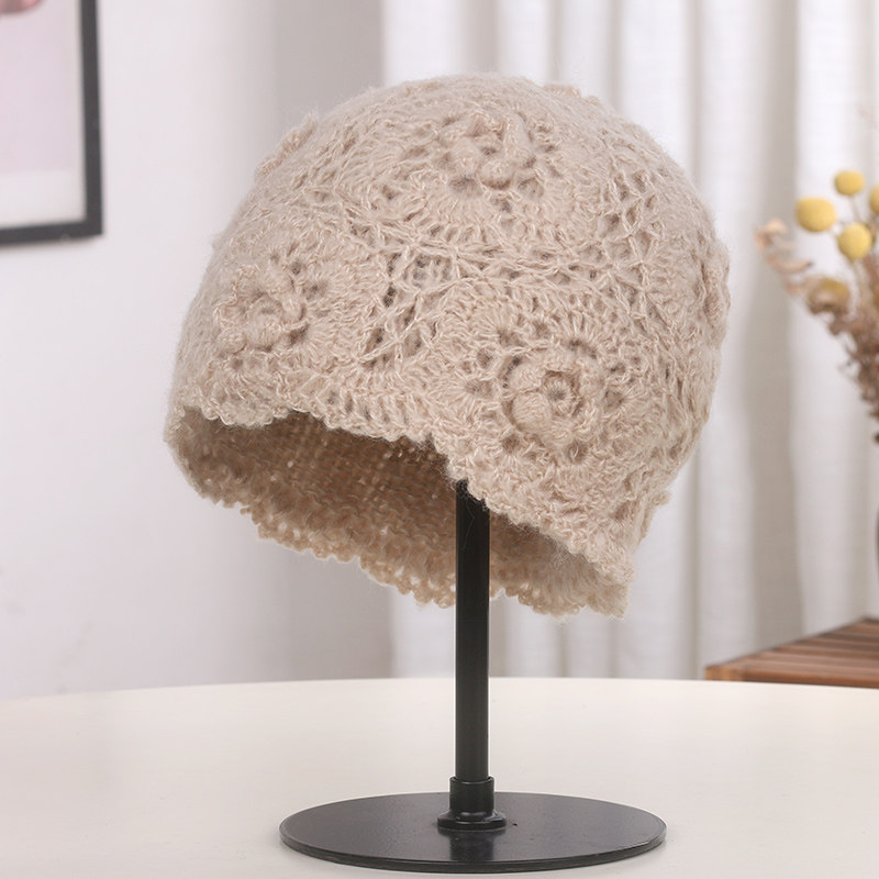 ins小众设计手工钩花包头帽子女秋冬双层加厚保暖针织毛线帽冬帽,服饰配件/皮带/帽子/围巾,帽子,淘宝优惠券,粉丝福利购,淘宝优惠卷