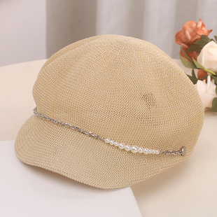2026新款镂空八角帽子女春夏百搭显脸雷帽透气鸭舌画家帽0118w