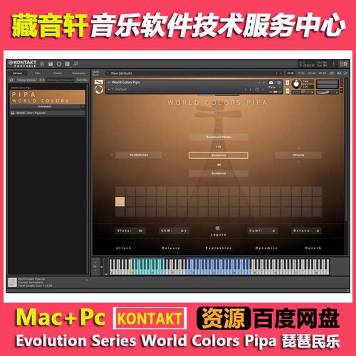 Evolution Series World Colors Pipa KONTAKT 中国琵琶民乐音源