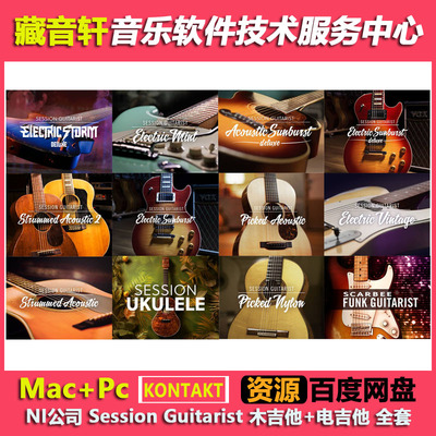 全家桶 Session Guitarist 吉他13套自动伴奏扫弦电木吉他(145GB)