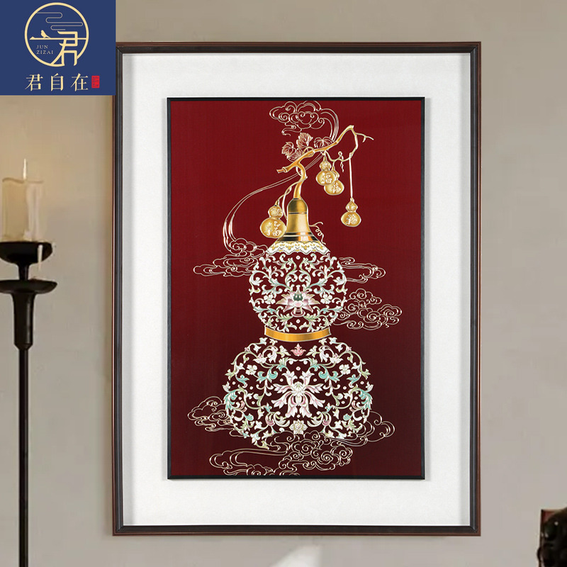 五福临门2025新款手工铜雕装饰画