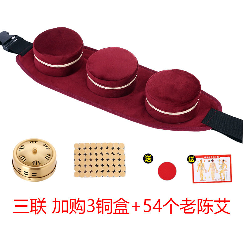 艾灸盒家用式便携式随身灸全身灸滤烟包三联艾灸纯铜加热包带布套