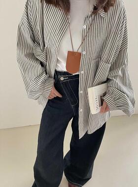 喵公子的店xMaoGe 牛仔裤斜扣秋季设计感新款 阔腿高妹拖地裤女