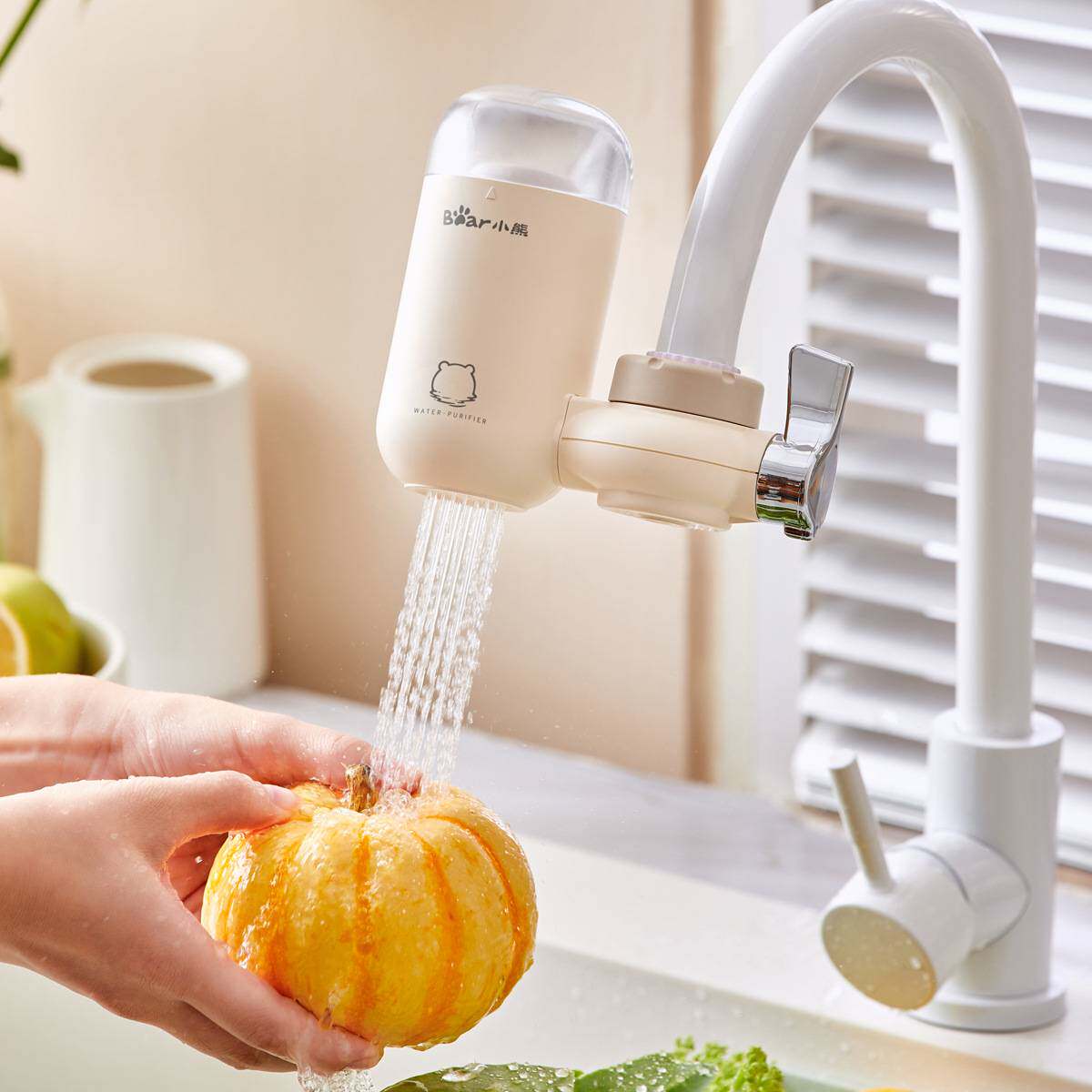 官方小熊水龙头净水器CX-E0028自来水净化过滤器厨房家用滤芯除氯