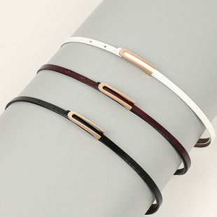 饰配裙子收腰牛皮带潮 小皮带装 真皮细腰带女时尚 百搭连衣裙牛仔裤