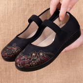 老太太平底防滑软底奶奶鞋 老北京布鞋 女款 大脚骨老年人鞋 正品 春季