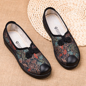 老北京布鞋 中国风复古老年奶奶鞋 春平跟妈妈鞋 女防滑软底老人鞋