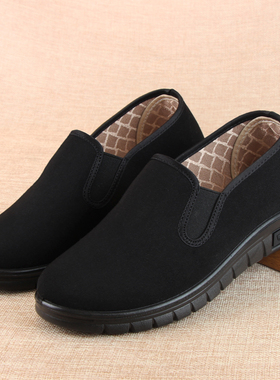 老北京布鞋女款单鞋平底中老年人妈妈鞋春秋防滑软底舒适黑工作鞋