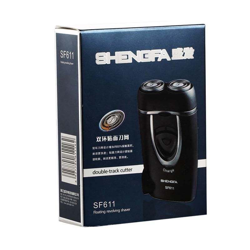 正品盛发SF611男士电动剃须刀双头旋转式 电动充电式刮胡刀