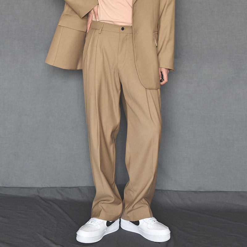奶呼呼裤子oversize西装裤高级感垂感套装卡其色冷淡风西装阔腿裤,男装,西裤,淘宝优惠券,粉丝福利购,淘宝优惠卷