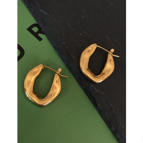欧美新款时髦百搭金属hoop耳圈
