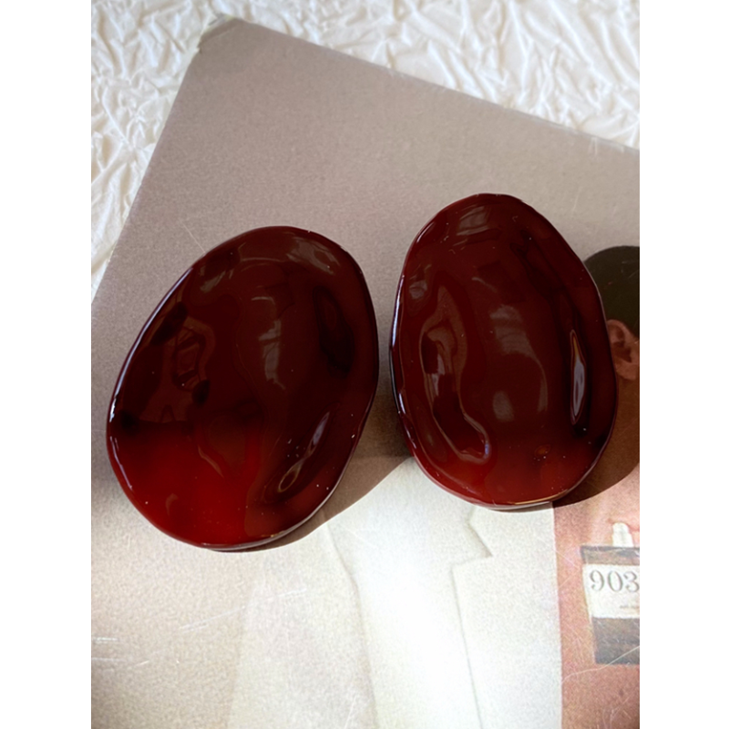 欧美可拉红耳环女小众