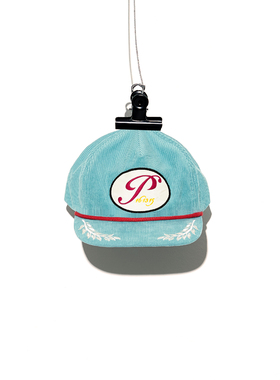 gd权志龙同款灯芯绒刺绣鸭舌帽pmo同款蓝色显脸小防晒遮阳帽男女