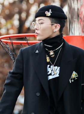 gd同款钛钢羽毛项链男女