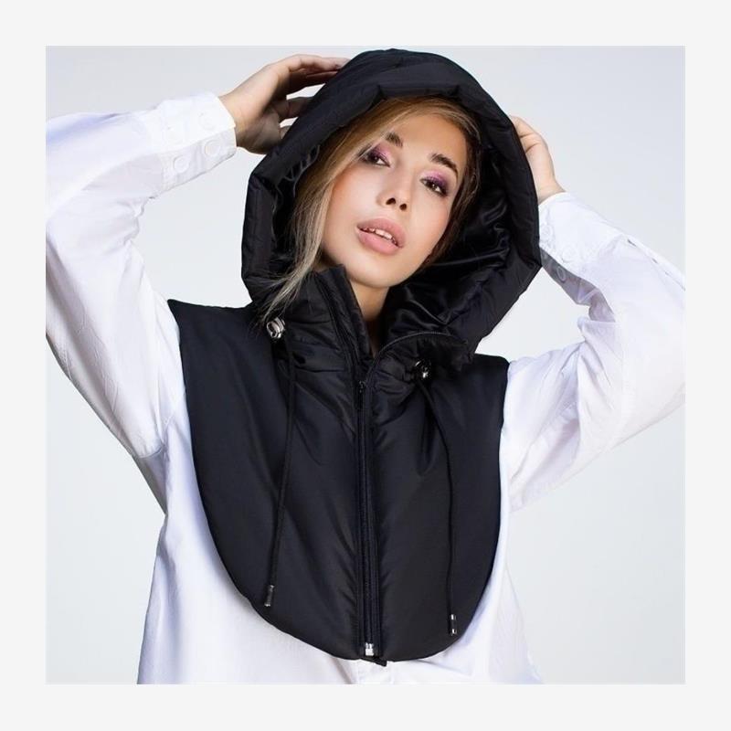 欧美时尚连帽棉服棉衣假