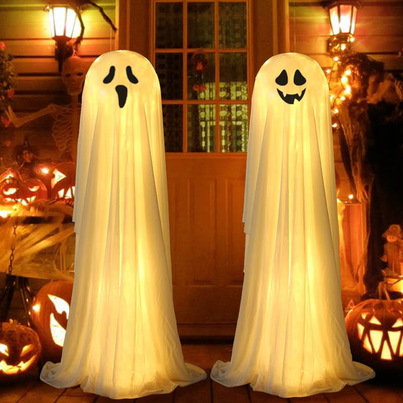 Halloween Props Luminous White Ghost Outdoor Decoration Orna