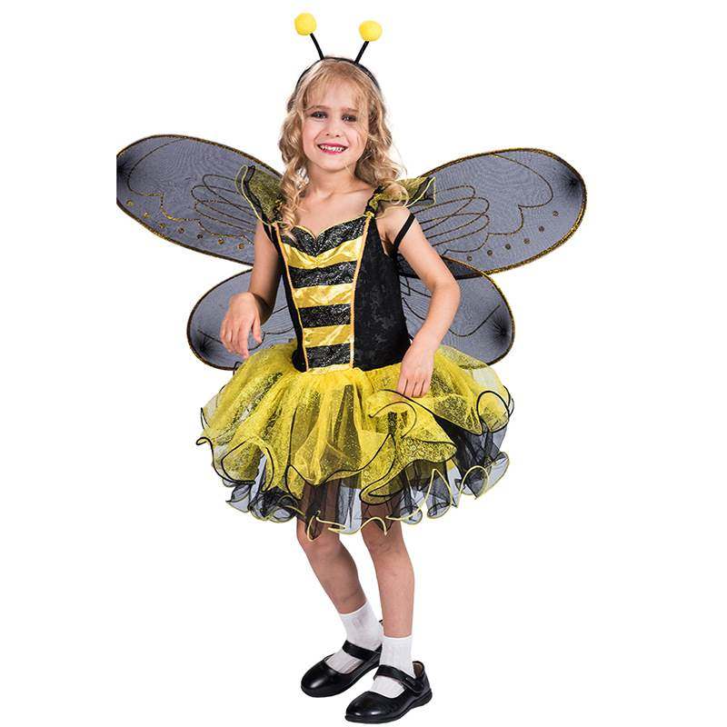 儿童角色扮演服装 迪士尼小蜜蜂女装儿童 bee cosplay costume