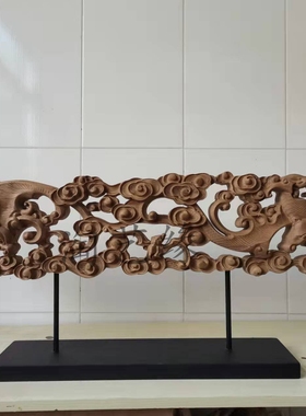 木简约现代样板房木雕木雕镂空