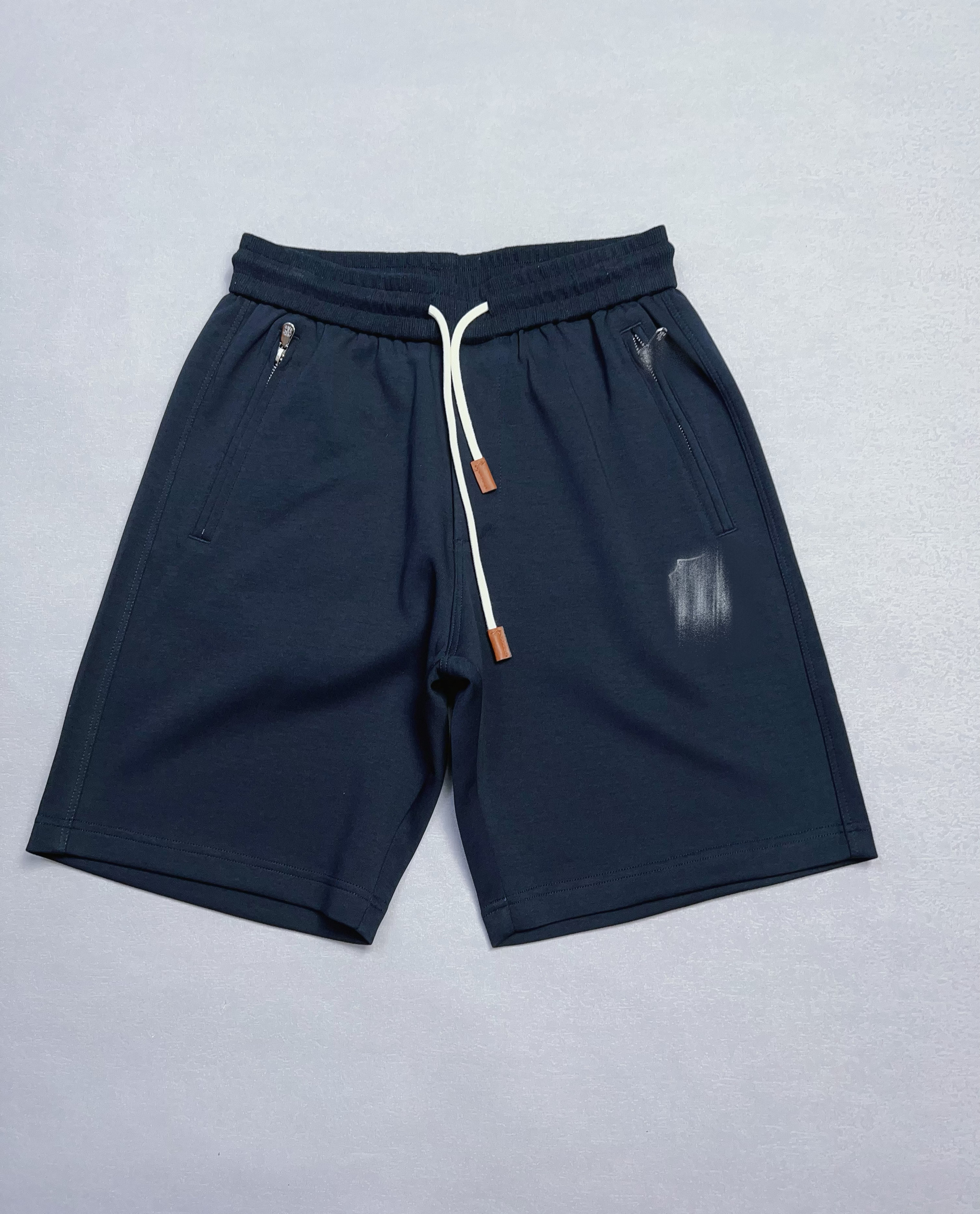 太空棉男士松紧抽绳休闲短裤侧边拉链贴袋夏季运动休闲短裤五分裤