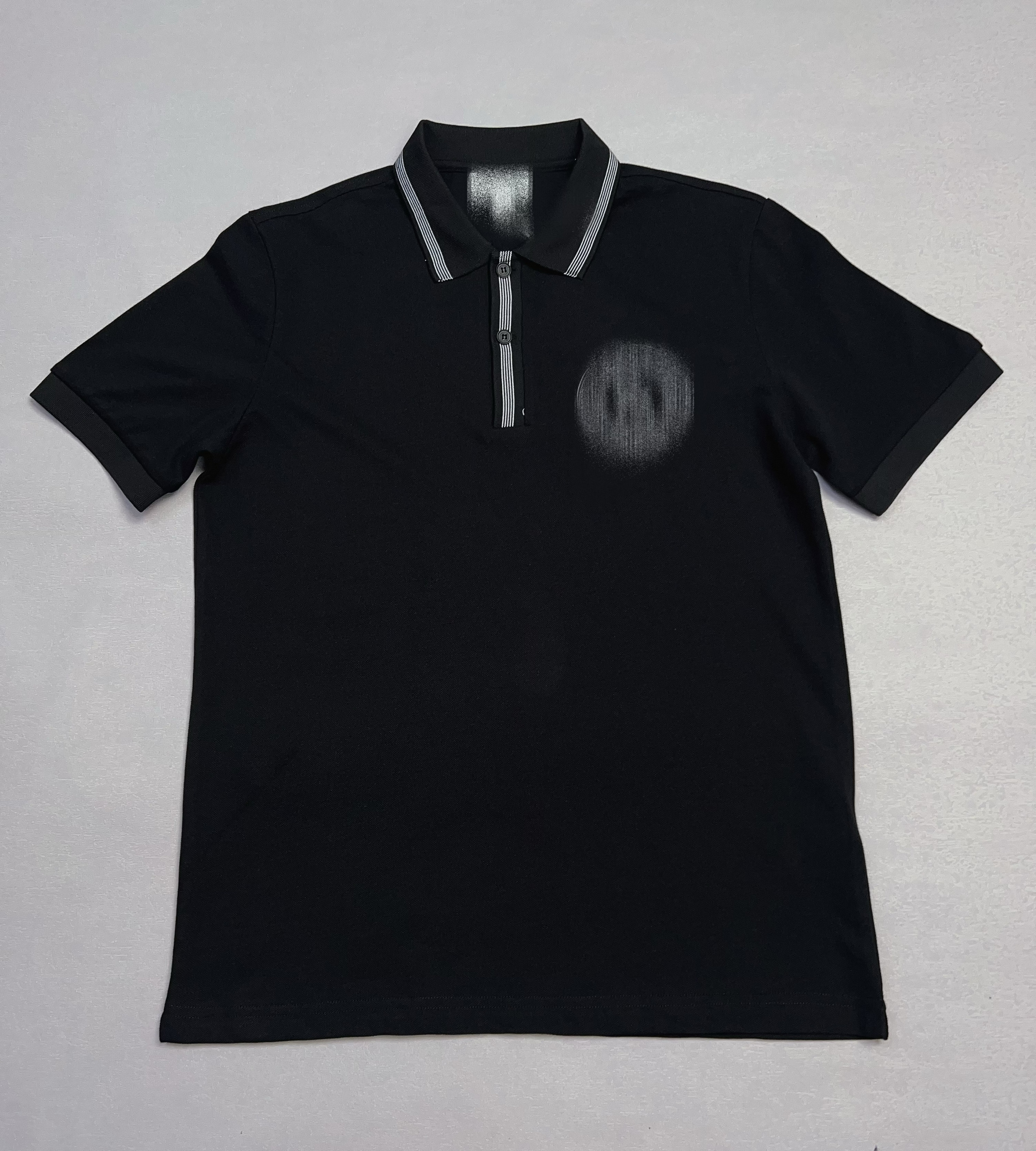 撞色男士时尚休闲短袖polo衫胸前字母印花翻领修身青年体恤