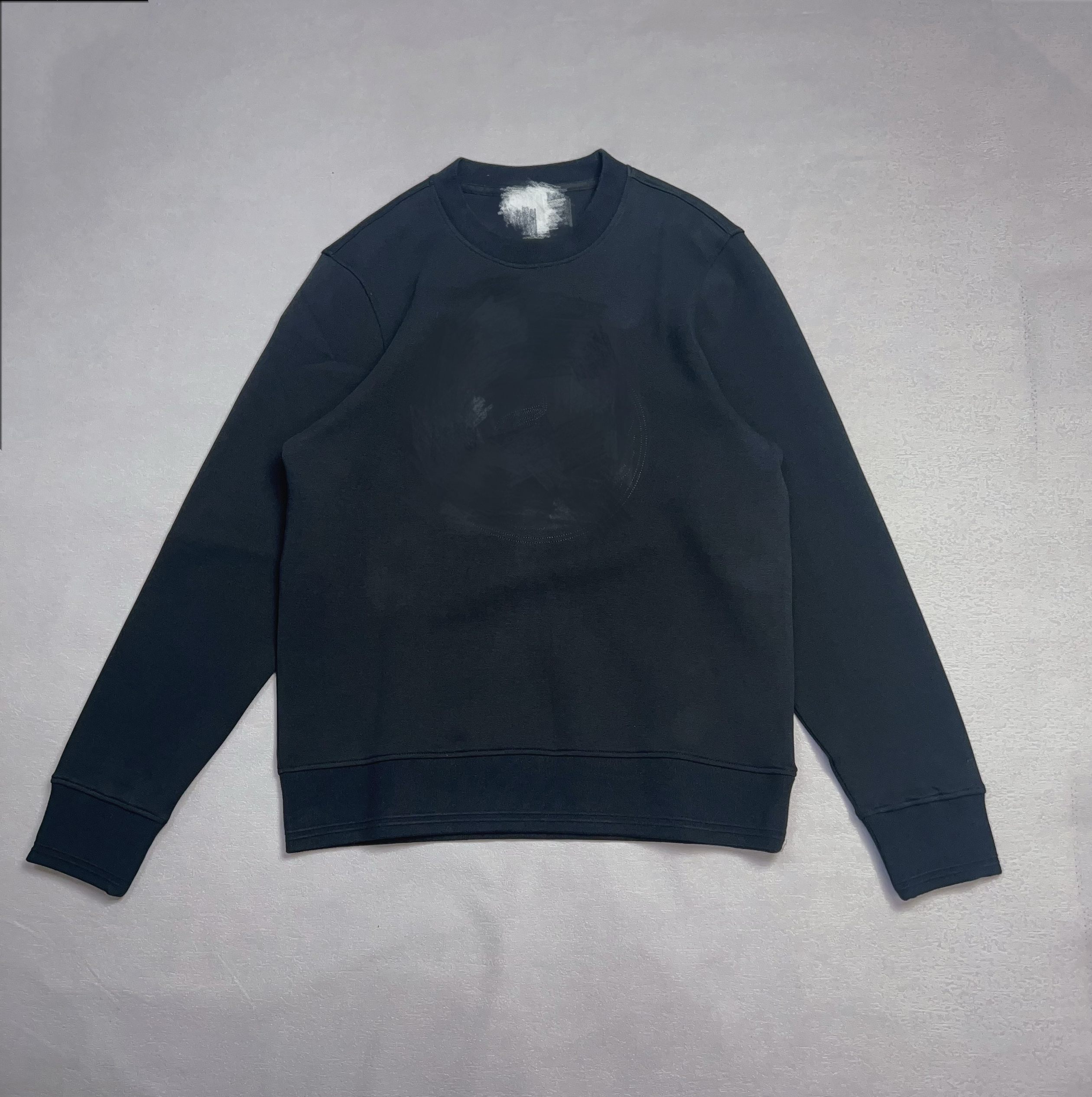 螺纹刺绣一体针织男士卫衣简约休闲圆领套头厚款打底外穿卫衣外套