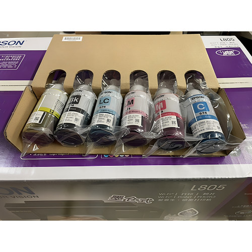 爱普生674原装墨水六色L805L801L810L850L1800打印机连供墨水正品