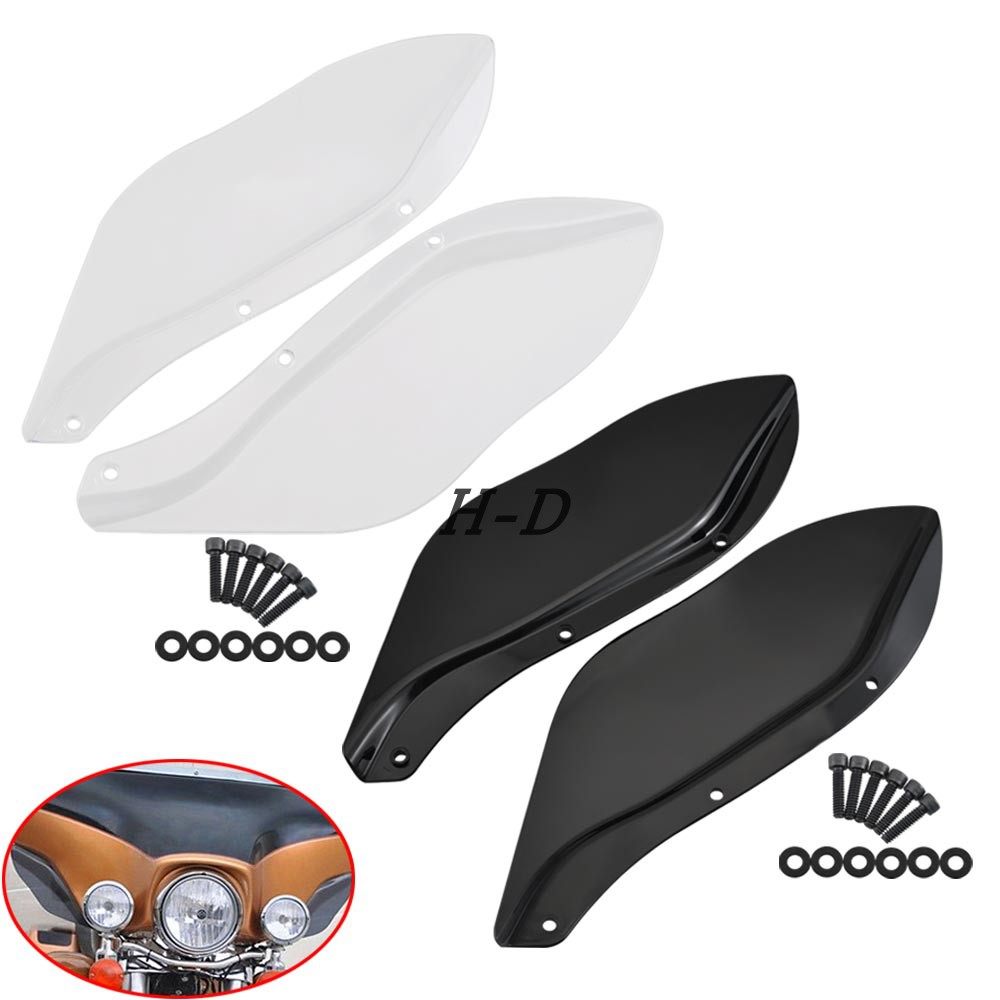 适用于哈雷大滑翔 街道滑翔侧翼挡风玻璃 两侧小风挡风镜96-13年