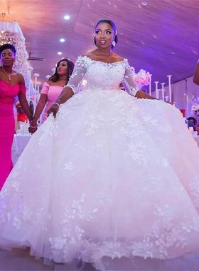 Plus Size Wedding Dresses Long Sleeve Church Wedding Gown