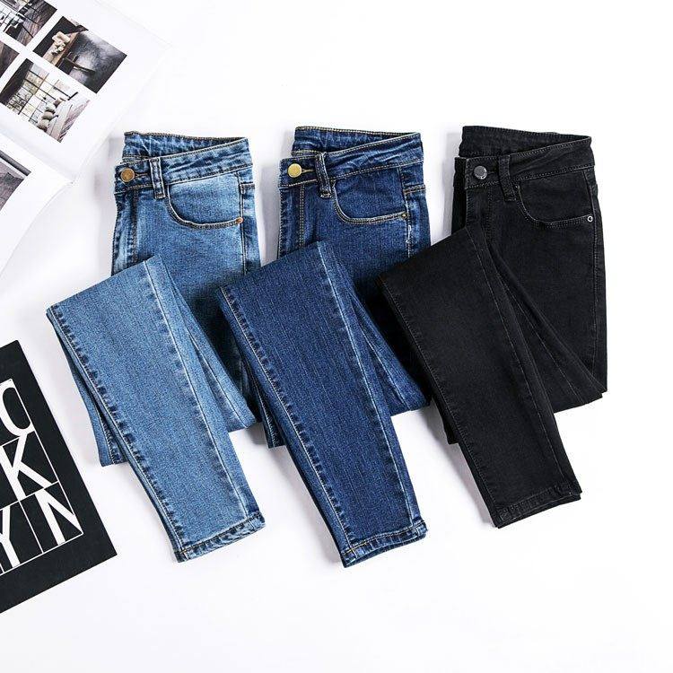 Women black Jeans Hih Waist Jeans Woman denim skinny pants图片