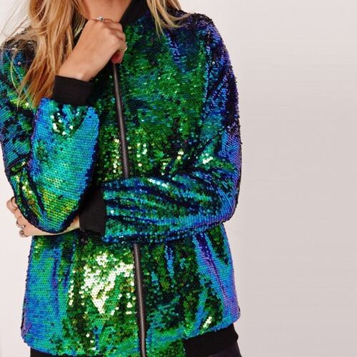 Womens jacket XL sequin baseball uniform jacket female棒球服