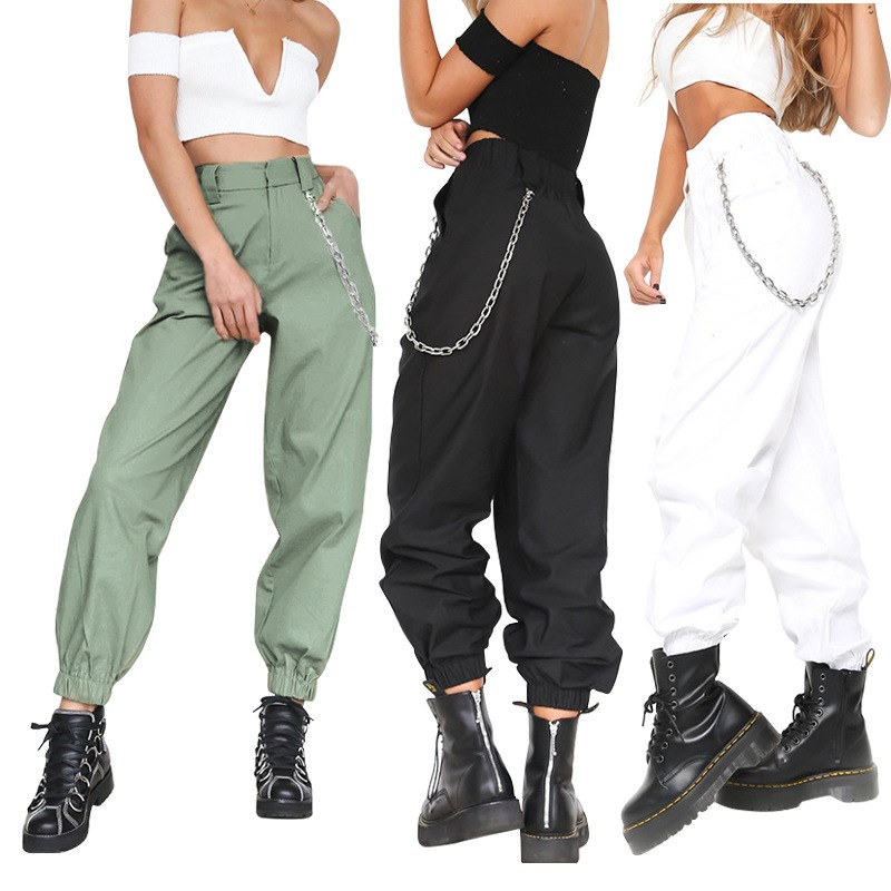 fashion woman camo pants women cargo high waist pant trouser
