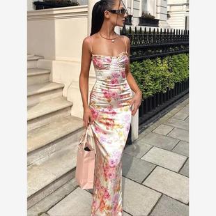 Summer Floral Print Dresses Wedding Guest Holiday Dress