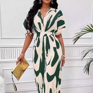 Bat Printed Sleeve Wide Jumpsuit 印花蝙蝠袖 Leg 阔腿连身裤