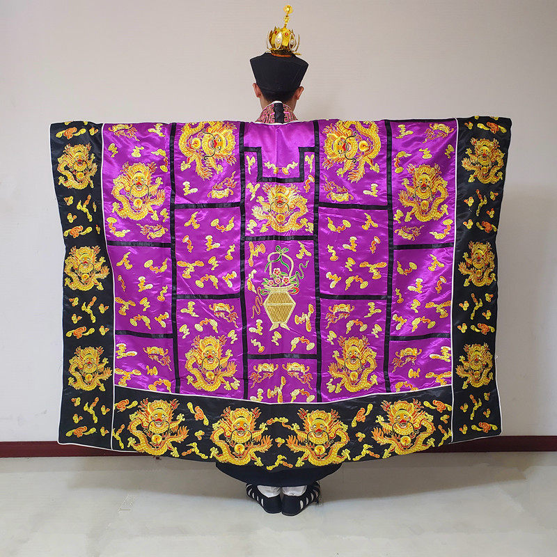 五龙班衣紫色盘金线刺绣法衣道袍法袍道衣绣品道服