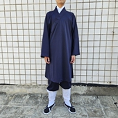 道袍斜襟中褂上衣加裤 道衣秋冬春装 子套装 棉布法衣道服道装