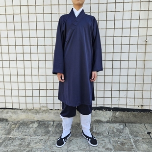 道袍斜襟中褂上衣加裤子套装棉布法衣道服道装道衣秋冬春装