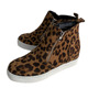女款 内增高高帮板鞋 外贸欧美大码 2025年春季 豹纹短靴及裸靴时装 靴