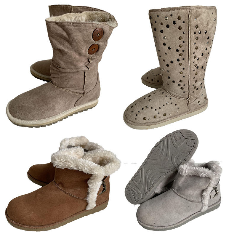 2022年冬季中筒加绒加厚时尚雪地靴外贸欧美大码平底绒面保暖棉靴,女鞋,时尚雪地靴,淘宝优惠券,粉丝福利购,淘宝优惠卷