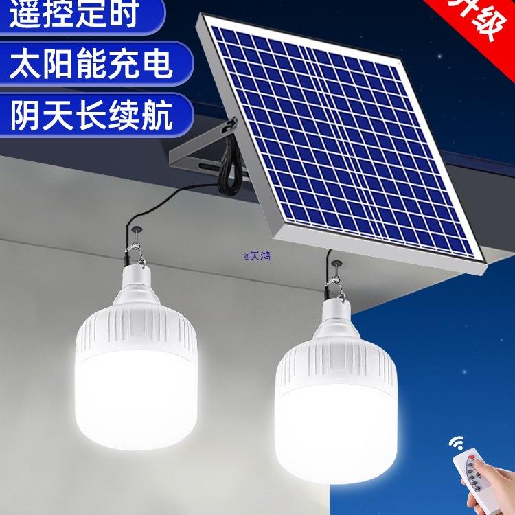 2025新款太阳能户外庭院电灯家用室内充电超亮照明2024一拖二灯泡