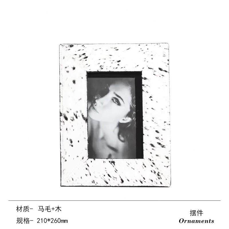 简约现代马毛亚克力相框架子摆件桌面置物架装饰摆设客厅样板间