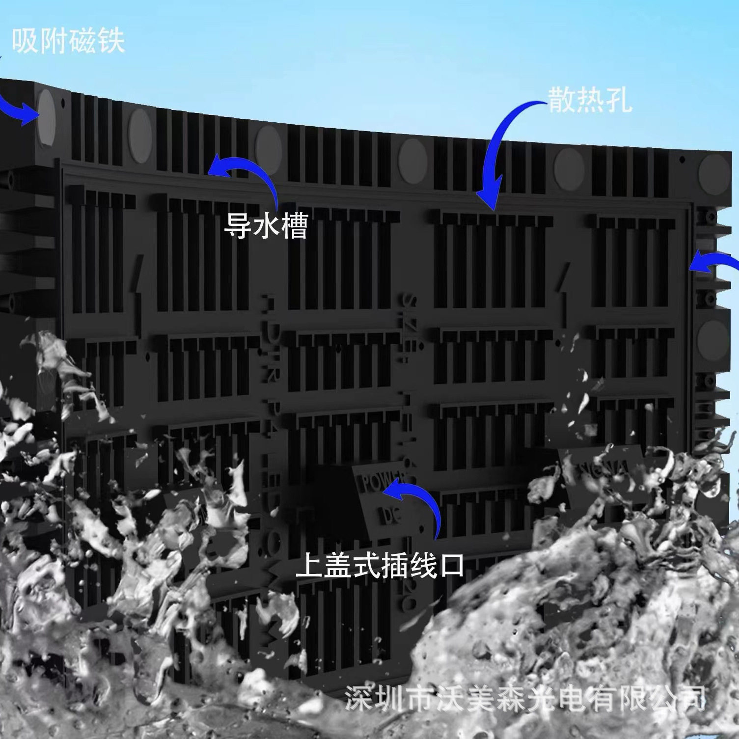 沃美森户外P2.5 led显示屏广告屏软膜组异形圆柱屏柔性图片