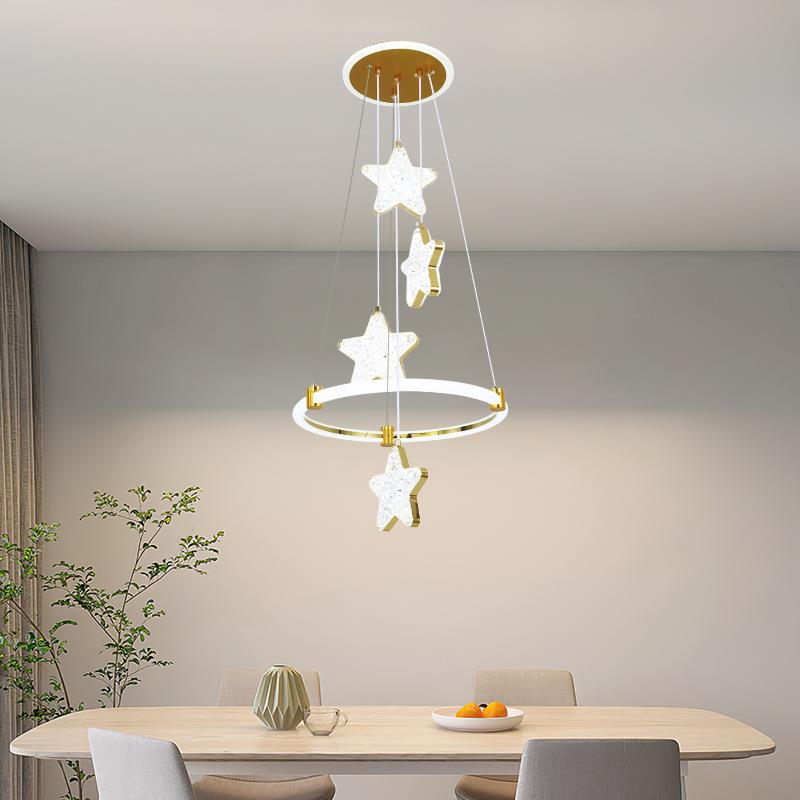 中山吊灯简约现代星星环形轻奢客厅灯主创意卧室灯具餐厅灯吊灯饰