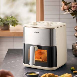 官方正品 H16Q3可视免翻面家用6.2L大容量多功能 小熊空气炸锅QZG