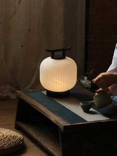 新中国风宋朝美学覆古台灯茶几摆件典雅平易奢华禅意古风卧室氛围
