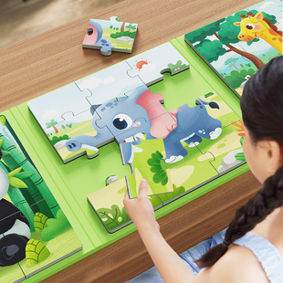 儿童进阶益智磁性拼图板幼儿磁力早教宝宝平图3到6岁男孩女孩玩具